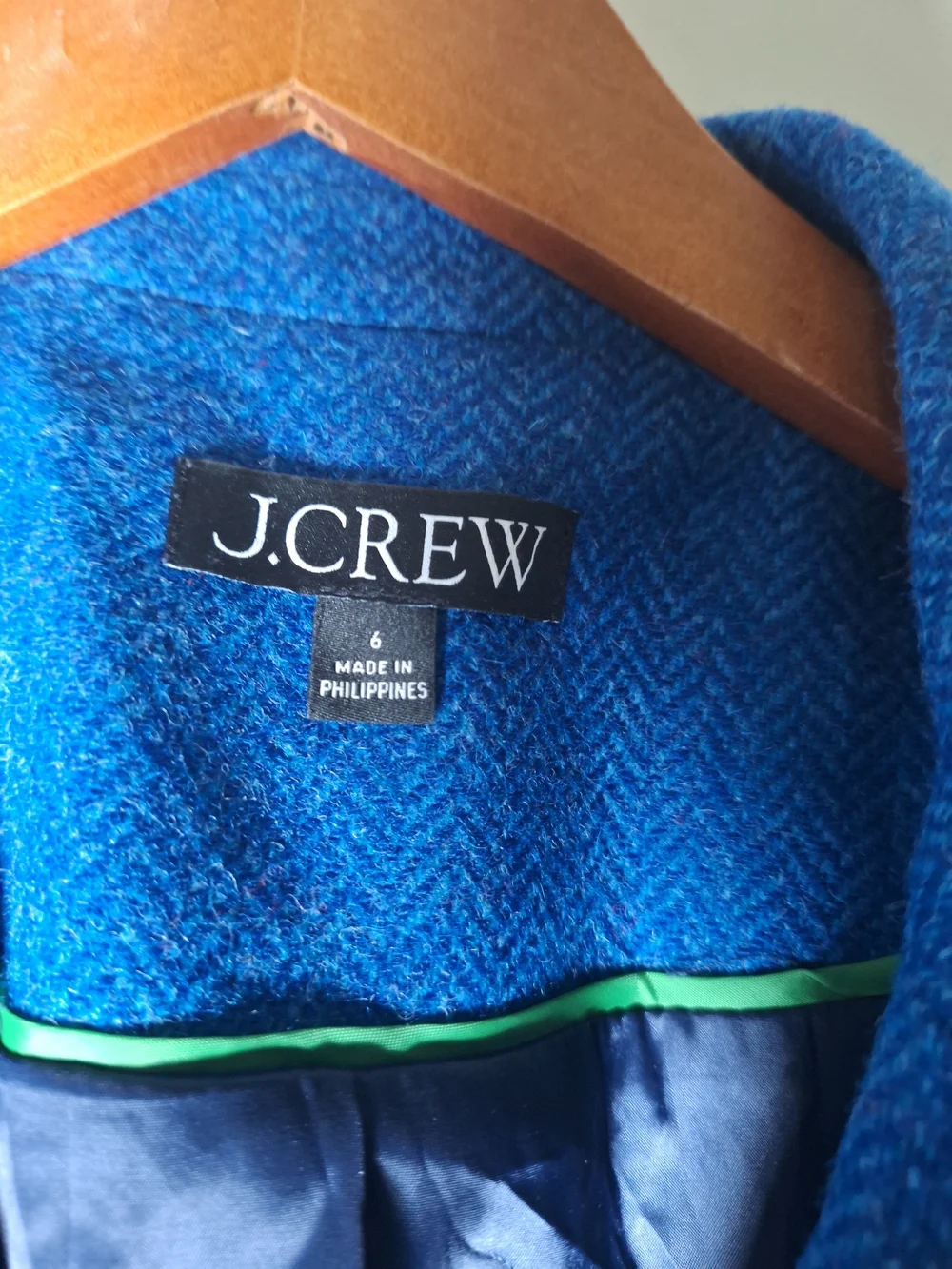 J. Crew Double-Breasted Teal Blazer with Gold Buttons Size 6